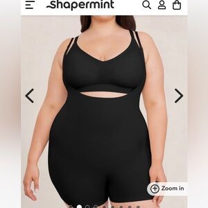 Shapermint Essentials Open Bust Bodysuit Shaper Short - black - new with tags